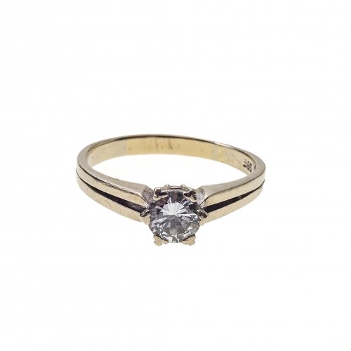 Ring mit Brillantsolitär, WG.