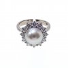Ring mit Perle Brillantbesatz.