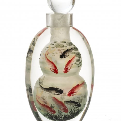 Snuffbottle. Glas, farbige Malerei.