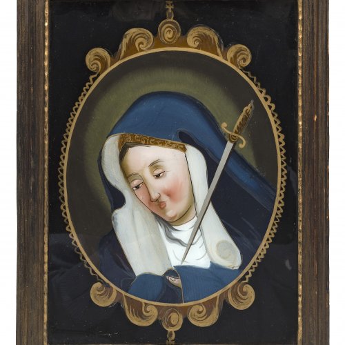 Hinterglasbild. Mater dolorosa. Seehausen.