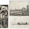 Drei Graphiken mit Bezug zu Landshut (M. Slevogt, M. Reidel, Stahlstich).