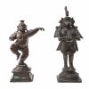 Zwei Bronzefiguren, tanzender Krishna und Narasimha