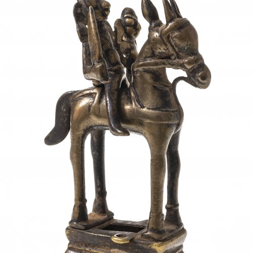 Bronzefigur, Gottheit zu Pferd