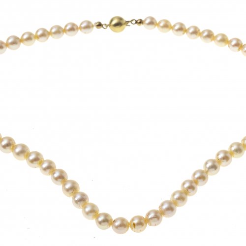 Perlenkette, Goldschließe (14 K GG)