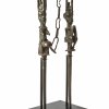 Figurenpaar der Yoruba. (Edan Stäbe). Gelbguss und Eisen.