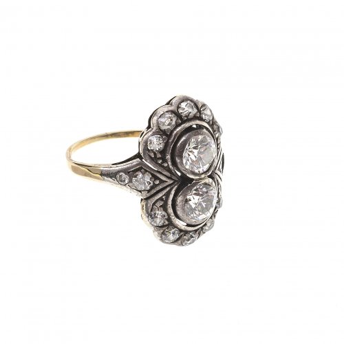 Ring. Brillantbesatz, Art-Déco-Stil
