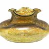 Loetz, Vase, Glas, irisierter Überfang, Fadendekor