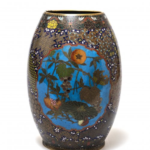 Vase, Email cloisonné, China, Blütenzweige