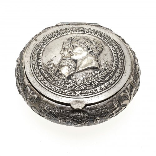 Dose mit Porträt der Familie Napoleons, Silber