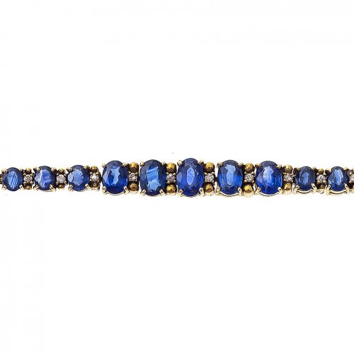 Armband mit Saphir und Diamantbesatz, GG