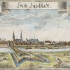 Kupferstich. Ingolstadt. Fleckig. 24,5 x 69 cm.