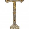 Standkreuz. 19. Jh., Christus Metall.