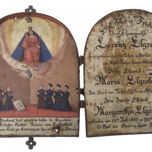 Votiv- Gedenktafel, Bäuerin aus Laffenthal, 1852.