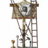 Standkreuz mit Arma Christi, Holz, Stoff, bemalt