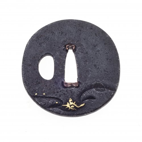 Tsuba. Eisen, Muschelmotive.