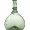 Plattflasche, hellgrünes Glas