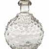 Plattflasche, farbloses Glas, Nuppenmuster