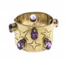 Armreif. Silber (Sterling), vergoldet, Amethystbesatz.