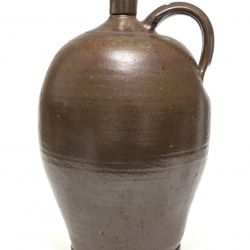 Enghalskrug (Flasche). Bauchig. Bunzlau, 19. Jh. Sehr schöne Wandung. H. 37 cm.