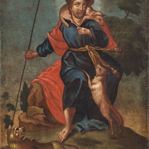 Italien, 18. Jh., Jesus als Guter Hirte, Öl/Lw.