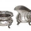 Sahnegießer und Zuckerschale, Silber.