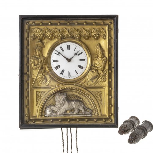 Rahmenuhr mit Repoussé.