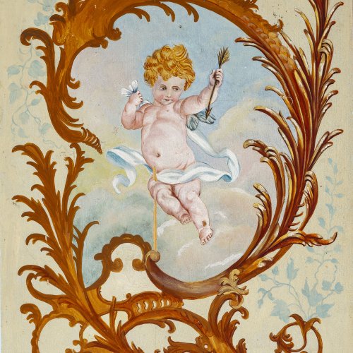Türfüllung,  Amormotiv, Tempera/Holz.