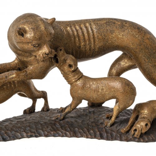 Tierhatzgruppe. Gröden, um 1800.