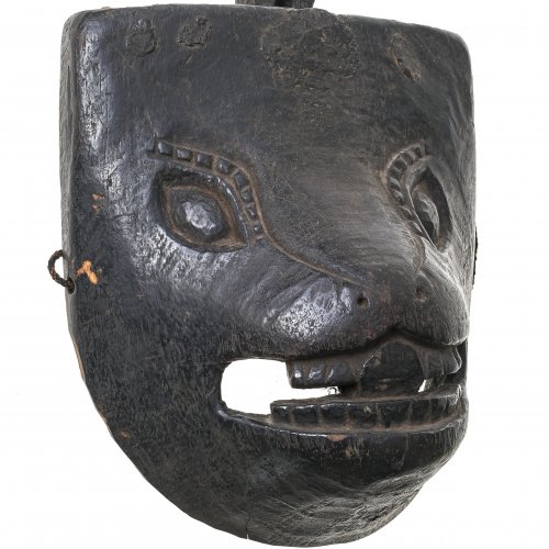 Tierkopfmaske, Holz, Tibet.
