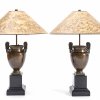 Ein Paar Vasen als Tischlampen, Bronze, 19. Jh.