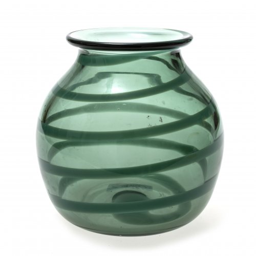 Vase, türkisfarbenes Glas, Zwiesel, sign.