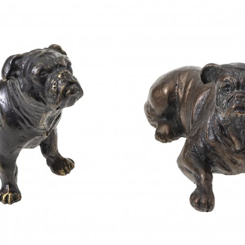 Zwei Boxer, Bronze, um 1900.