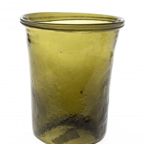 Vorratsgefäß, olivgrünes Glas.