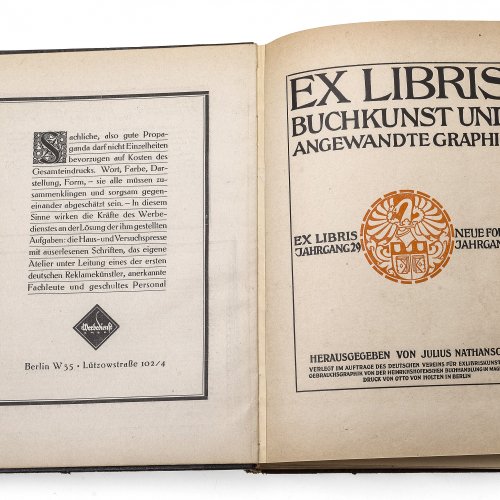 Buch, Mitteilungen des Exlibris-Vereins, mit Exlibris.