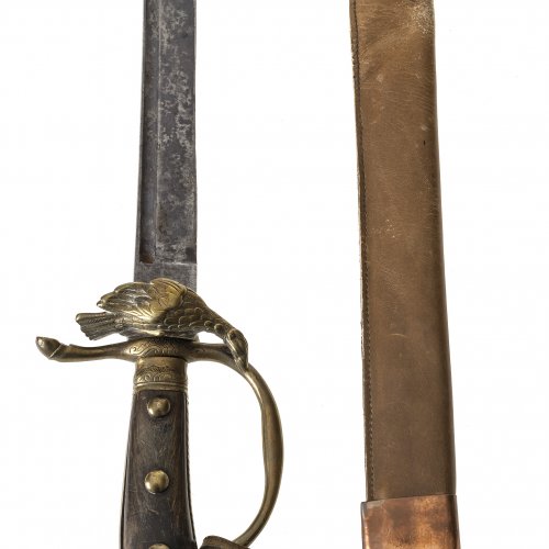 Jagdplaute, Horngriff mit Vogel und Huf.