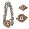 Konvolut Trachtenschmuck, 3-teilig (1 Kropfkette, 2 Broschen).
