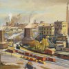Tröger, Alfred, Industrieanlage, Öl/Hartfaser, 60 x 76 cm.