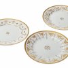 Drei Teller, Porzellan, Nymphenburg, Golddekor.