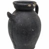 Henkeltopf, Irdenware, geschwärzt, H. 28 cm.