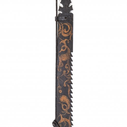Kesselsäge, Eisen, bemalt, Wien, H. 117 cm.