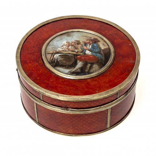 Vernis-Martin-Dose mit Miniatur, Paris, um 1780.