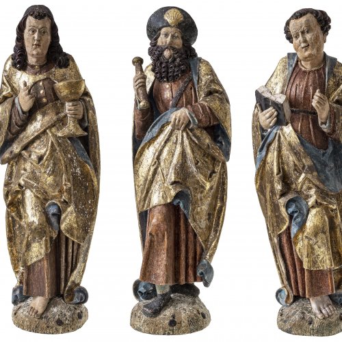 Drei Apostel. Thüringen, um 1500.