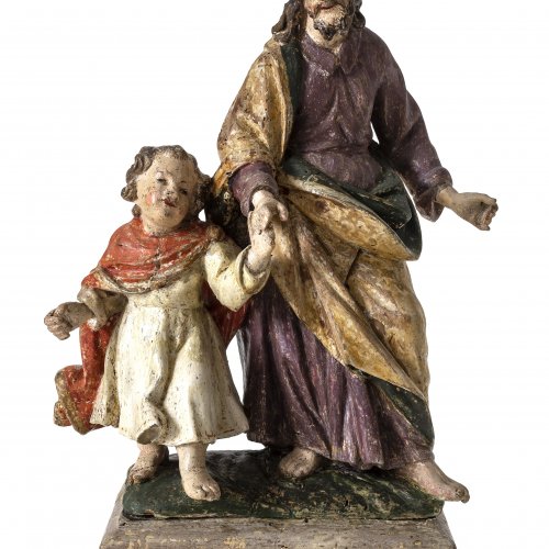 Josef mit dem Jesuskind, Süddeutschland, 18. Jh. H. 35 cm.