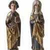 Johannes und Anna, Franken, um 1500, Holz, Farbfassung, H. je 25 cm.