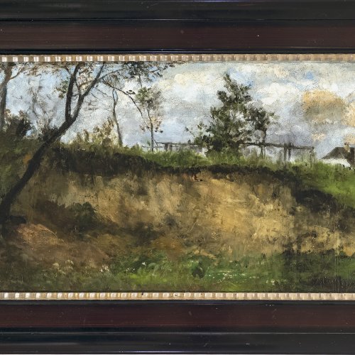 Schleich, Eduard, d. J. Frühlingstag. Öl/Karton. 28,5 x 49 cm. Sign.