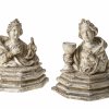 Zwei Heiligenbüsten (Barbara, Katharina), Bozzetti, Holz, Weißfassung, H. je 23 cm.