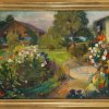 Süddeutsch, 20. Jh. Sommergarten am Simsee. Öl/ Lw. 55 x 76 cm. Unles. Monogr.