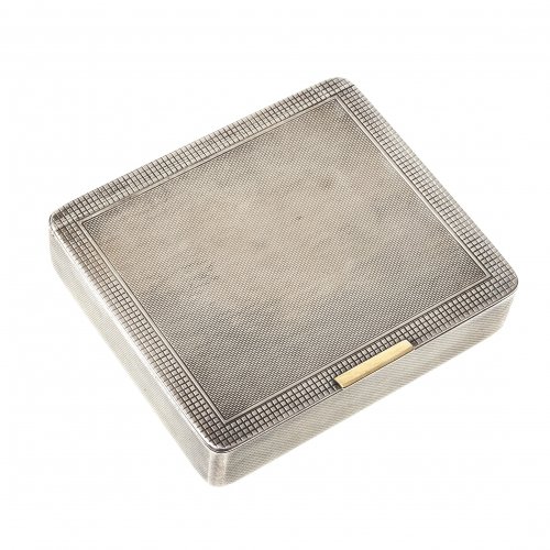 Dose, Silber (925), guillochiert, 2 x 8,5 x 7,5 cm.