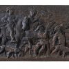 Kaminplatte, Gusseisen, Jagdmotiv, 20 x 61 cm.