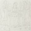 Eberhard, Konrad. Jungfrau Maria mit Kind von zwei Engeln flankiert. Bleistiftzeichnung. 26,5 x 21 cm. Sign., dat. 1820.
